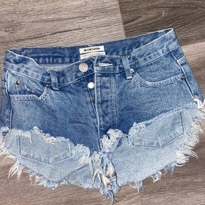 One teaspoon medium wash denim shorts
